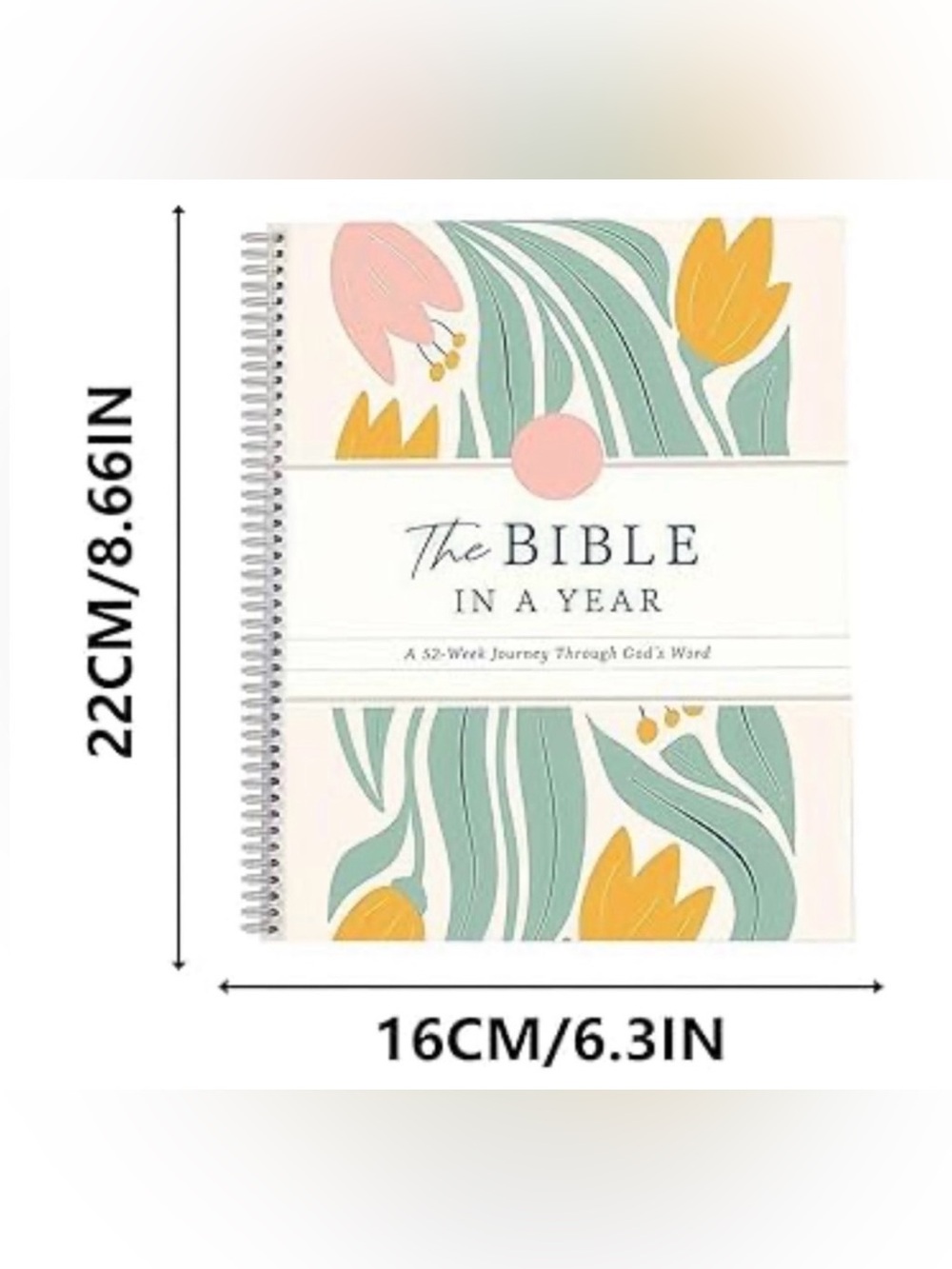 Spiral bible in a year study book this is smaller print so keep that in mind